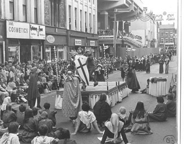 Preston drama groups float, procession 1972 Preston Guild, Preston