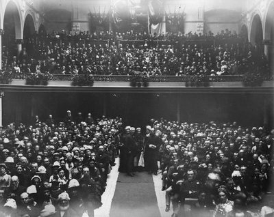 Visit of the Prince of Wales: a crowded Public Hall, Preston