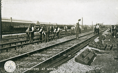 Platelayers at work, London & North Western Railway Company
