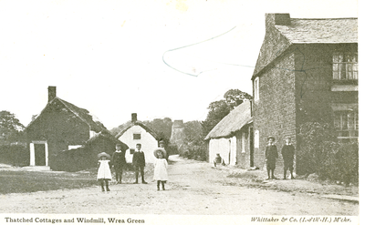 Thatched Cottages and Windmill, Wrea Green