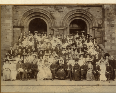 Mrs Spear's Reunion 1909 - Mistress of Wesleyan Infant Day School for 33 years, Lancaster
