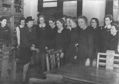 Dame Sybil Thorndyke visits Burnley Girls' High School