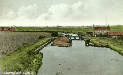 Rufford Branch of the Leeds Liverpool Canal from Runnels Brow Bridge Lathom Burscough