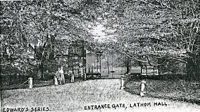 Entrance gates to Lathom Hall