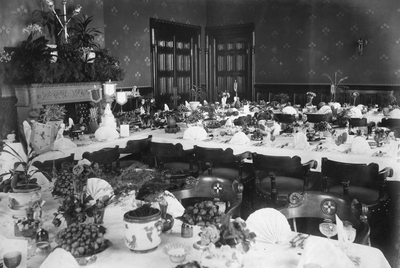 Visit of the Prince of Wales: Luncheon table, Guild Hall Town Hall, Preston