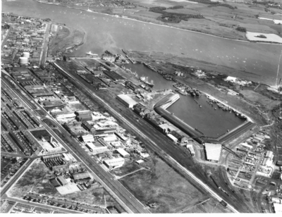 Aerial View: Fleetwood; Docks & River Wyre ~ 1963