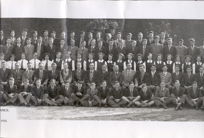 1954 senior school year photo, Chorley Grammar School, Union Street, Chorley