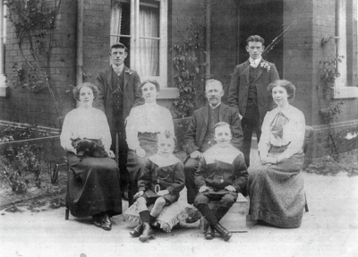 Charles Thompson, gardener at Bank Hall, Bretherton and family