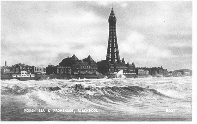 Rough Sea and Promenade, Blackpool