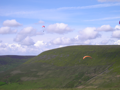 Hang gliders near Parlick Pike and Fairsnape Fell