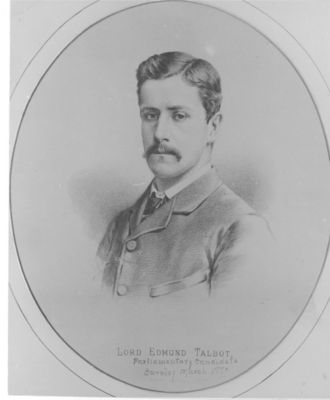Lord Edmund Talbot, Conservative Parliamentary Candidate Burnley, 1880