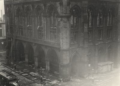 The Town Hall after the fire, Fishergate, Preston