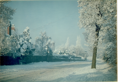 Snowy street scene, Longton