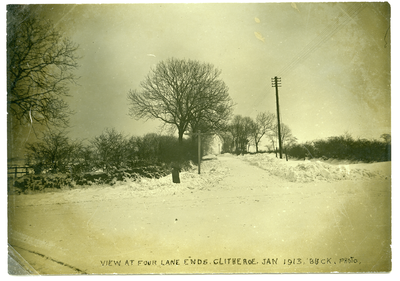 Four Lane Ends in the Snow, Clitheroe