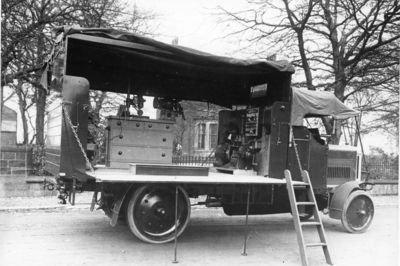 Leyland Motors 'RAF' type wagon set up as a mobile workshop in Moss Lane, Leyland