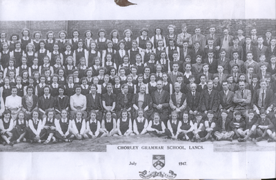 1947 school year photo, Chorley Grammar School, Union Street, Chorley