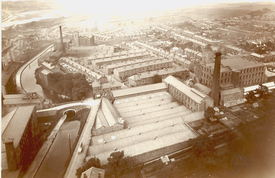 Aerial photograph of canal and mills, Lancaster 