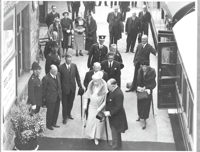 Her Majesty Queen Mary arrives at Cark Station