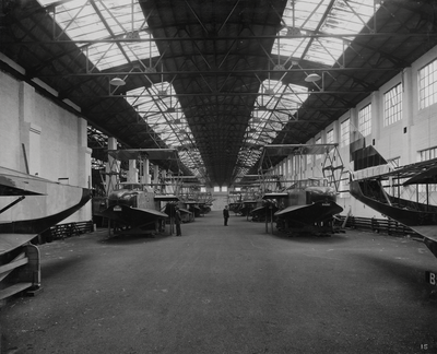 Flying boats at the United Electric Car Works, Lytham St Annes