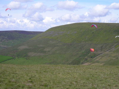 Hang gliders near Parlick Pike and Fairsnape Fell