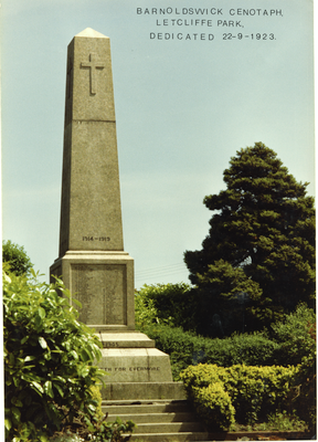 Barnoldswick Cenotaph Letcliffe Park.