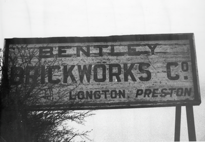 Sign for Bentley Brickworks, Longton