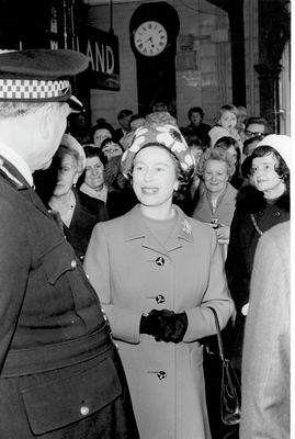 The Queen arriving at Leyland Railway Station