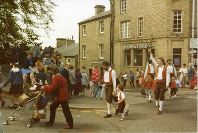 Sword dancers, Castle Street, Clitheroe
