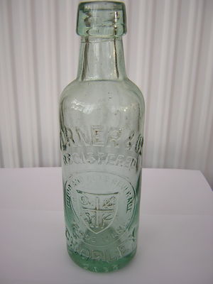 Glass bottle from Turner & Co, Chorley