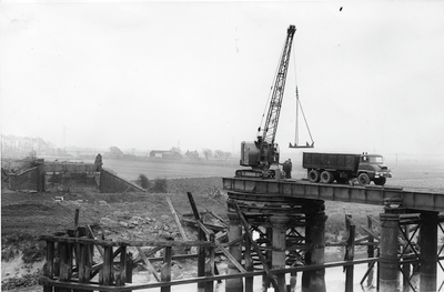 Dismantling Railway Bridge over River Douglas