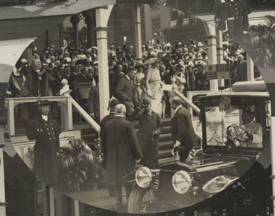 Visit of George V and Queen Mary: Town Hall, Market Place, Preston