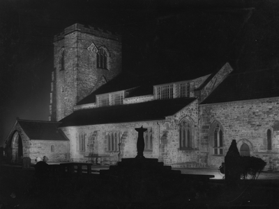 Saint Wilfrid's Church floodlit, Ribchester