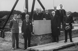 Laying the foundation stone, Deepdale Modern