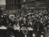 Visit of George V and Queen Mary: crowded Market Place, Preston