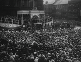 Visit of George V and Queen Mary: arrival at the Town Hall,  Market Place, Preston