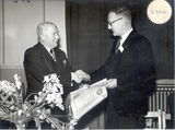 Investiture of Roy Redman as first president of Leyland  Rotary Club at the Charter Dinner in 1954
