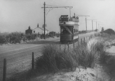 Tram on Squires Gate Lane, Blackpool