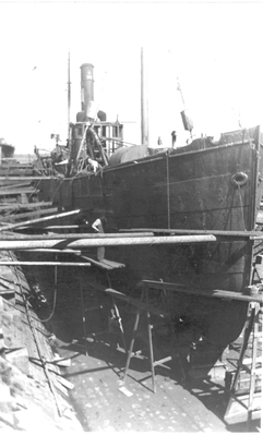 The 'Ruff being repaired, Nicholson's dock, Glasson Dock