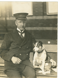 Station Master and dog, Railway Station, St Annes on Sea