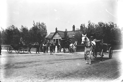 Horse-drawn carriages, Railway Station, St Annes on Sea