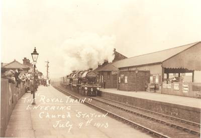 Royal Train entering Church and Oswaldtwistle Station