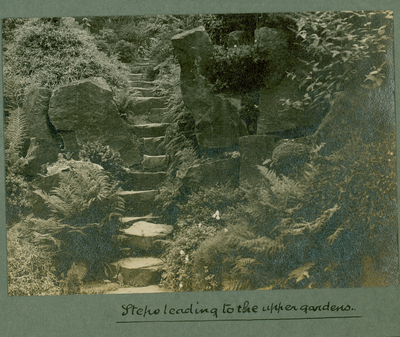 Steps leading to the Upper Gardens, Sullom End Gardens, Barnacre