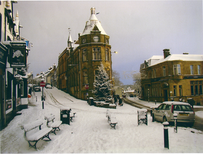 Snow in Market Place, Clitheroe