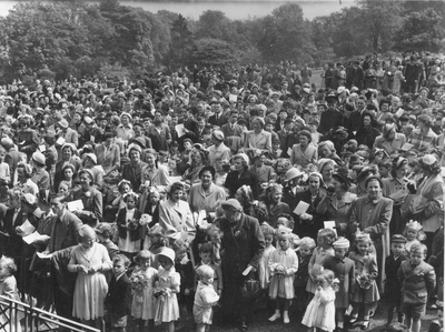 Accrington Coronation celebration combined church 1953