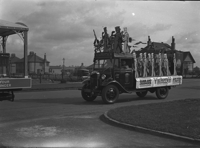 Victory V Gums float in the [Morecambe] carnival procession

