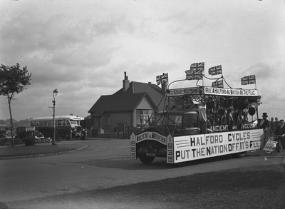 Halfords cycles float in the [Morecambe] carnival procession
